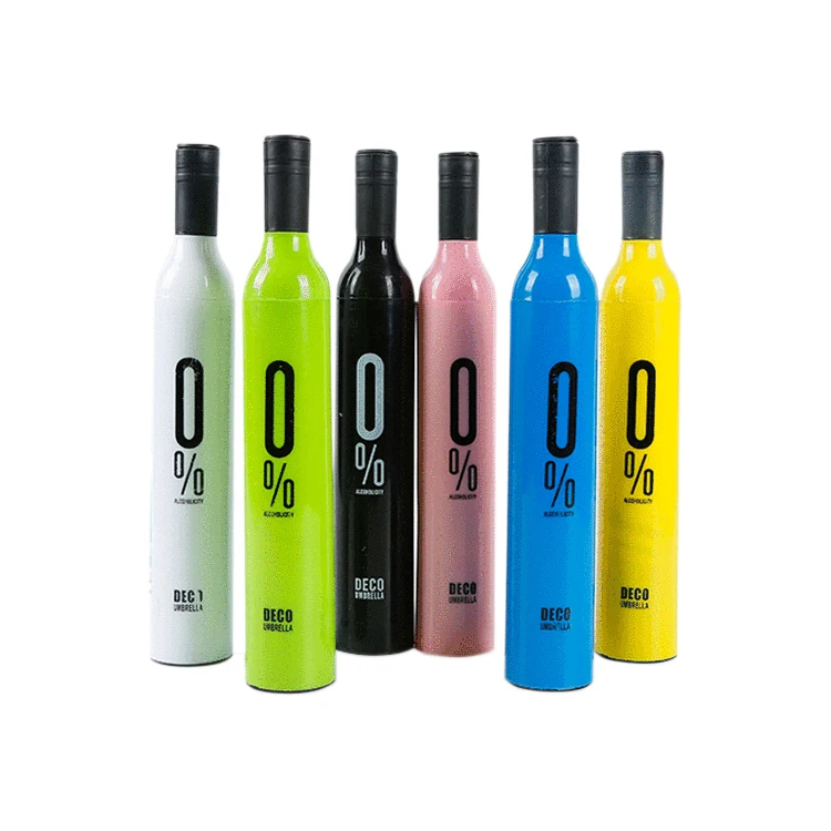 
New Fashion Wholesale Outdoor Travel Customized Cheap Wine Shape Portable Bottle Umbrella 
