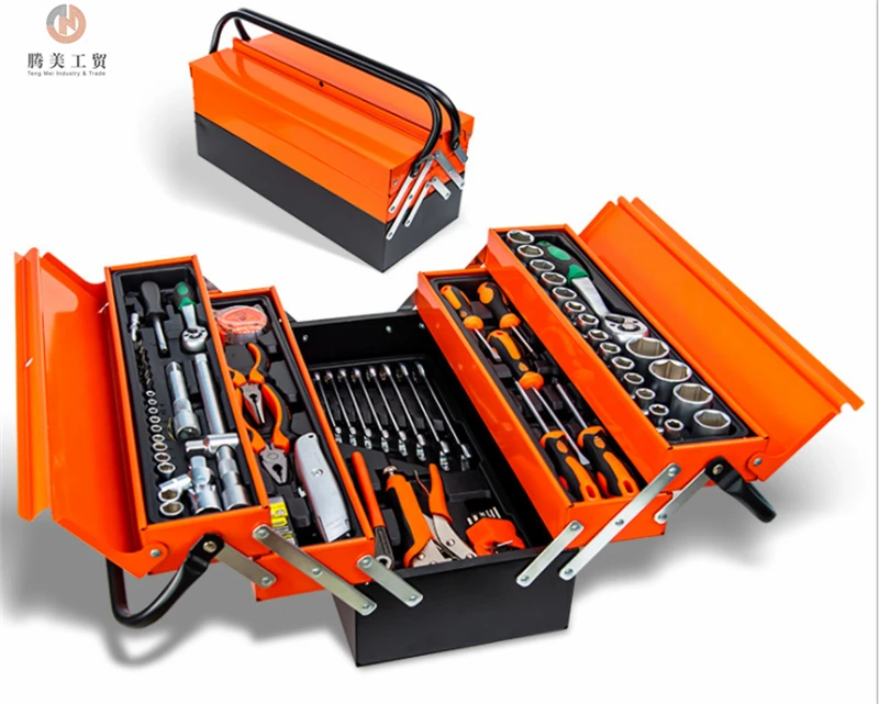 85pcs Metal box toolbox multi-function wrench socket Tools Portable hardware tool set ratchet wrench