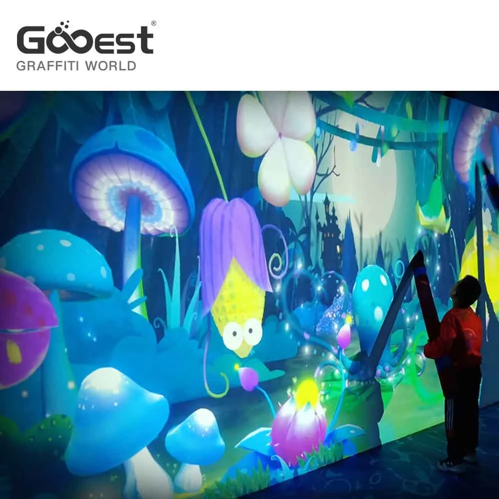 The Newest and first 3d interactive wall  drawing games projector