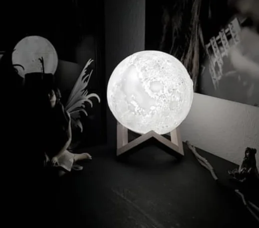 Drop Shipping 12 cm With 3 Colors 3D Led Magical USB Charge Mini Battery Powered Moon Night Light Moonlight