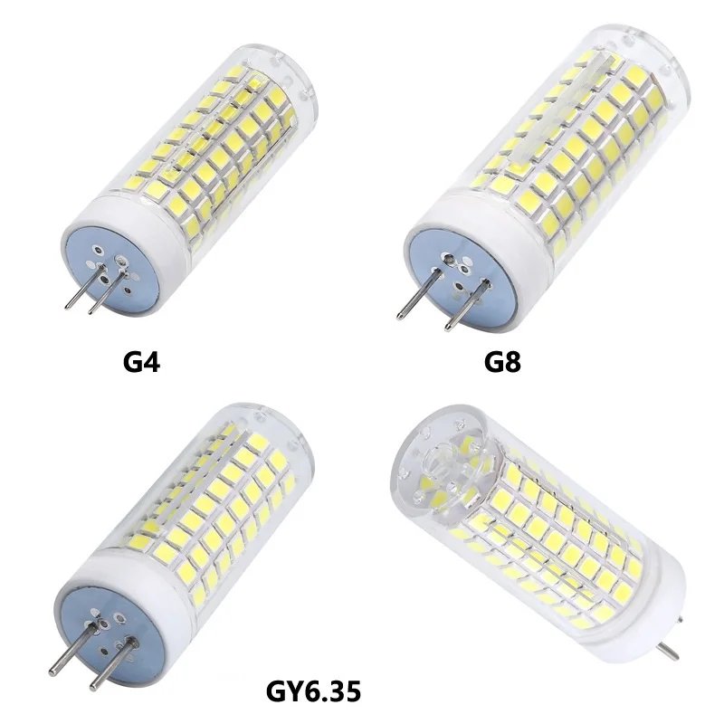 Светодиодная лампа для кукурузы G4/G8/G6.35/G9/E11/E12/E14/E17/BA15D 10 Вт супер яркая 1000 лм 102 шт. 2835 бусины керамическая