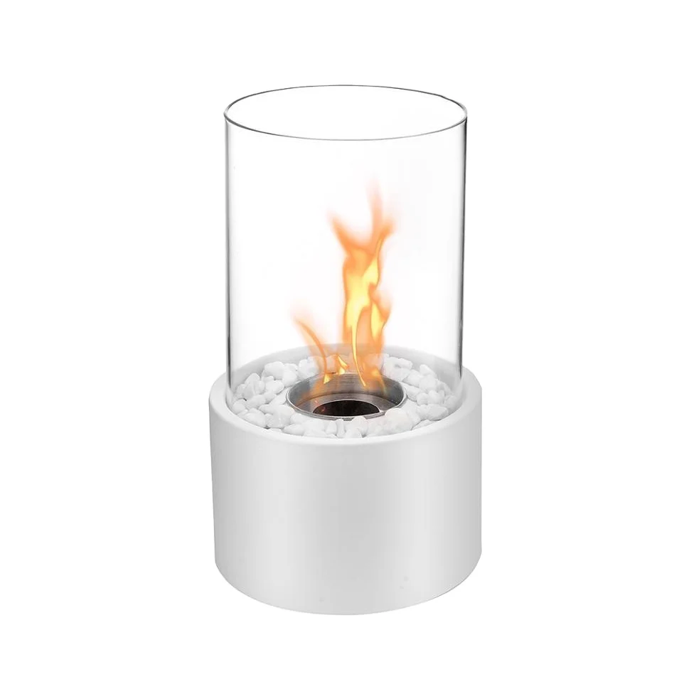 Factory Wholesale Decoration Heater Multiple Styles Modern Glass Round Table Bio Ethanol Marble Fireplace Tabletop Fire Pit