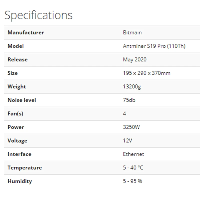 2021  brand new and stocks S19 bitmain Antminer S19 95T 1596W SHA-256  Bitcoin Miner S19PRO 110T 3250W