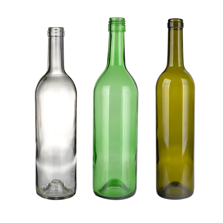 750ml Alcoholic Beverage Juice Drink Red Wine Whiskey Sample Glass Bottle with Cork Lid Round Empty Flint Tequila