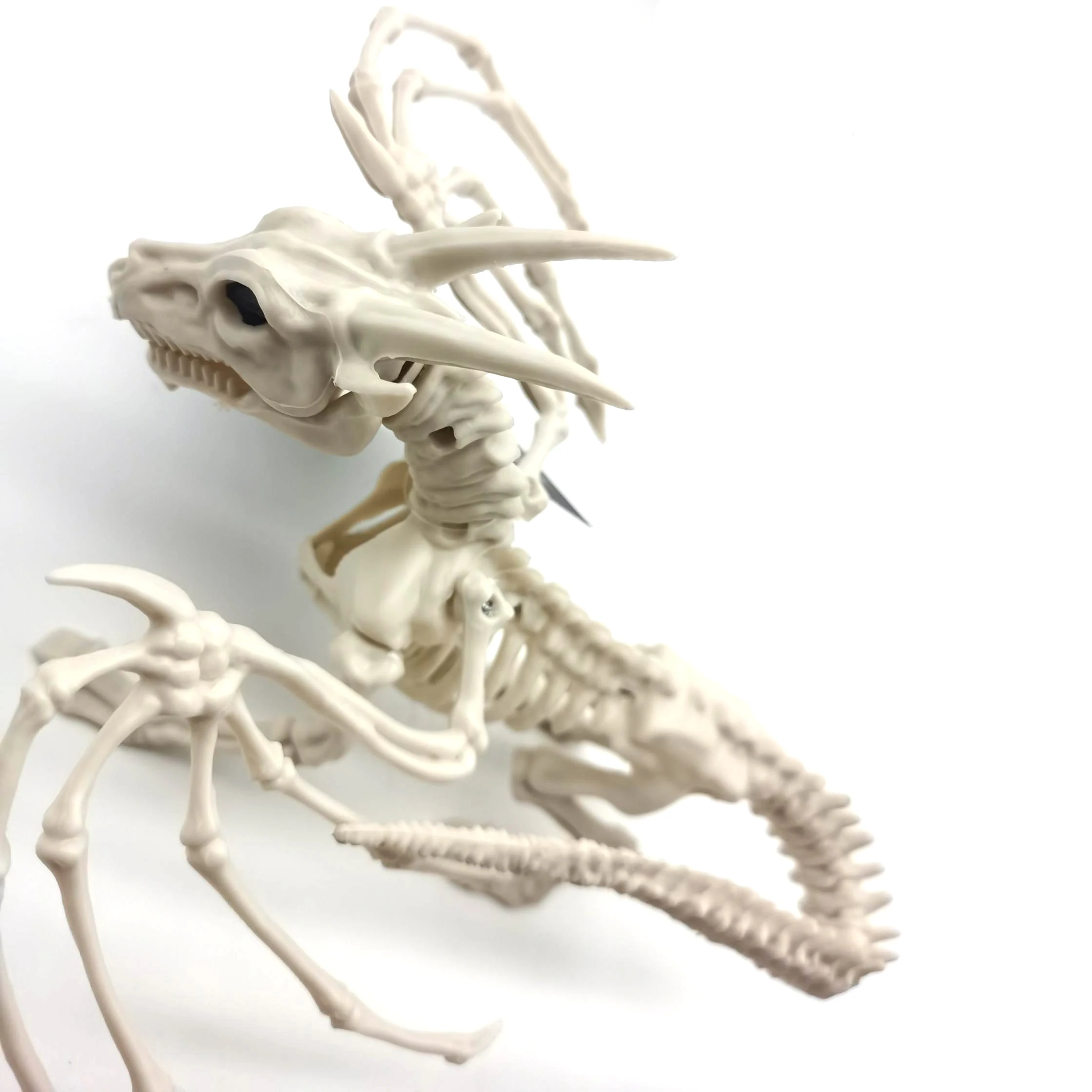 9in Halloween Decoration Horror Ornament Movable Flying Dragon Articulated Skeleton With Wings