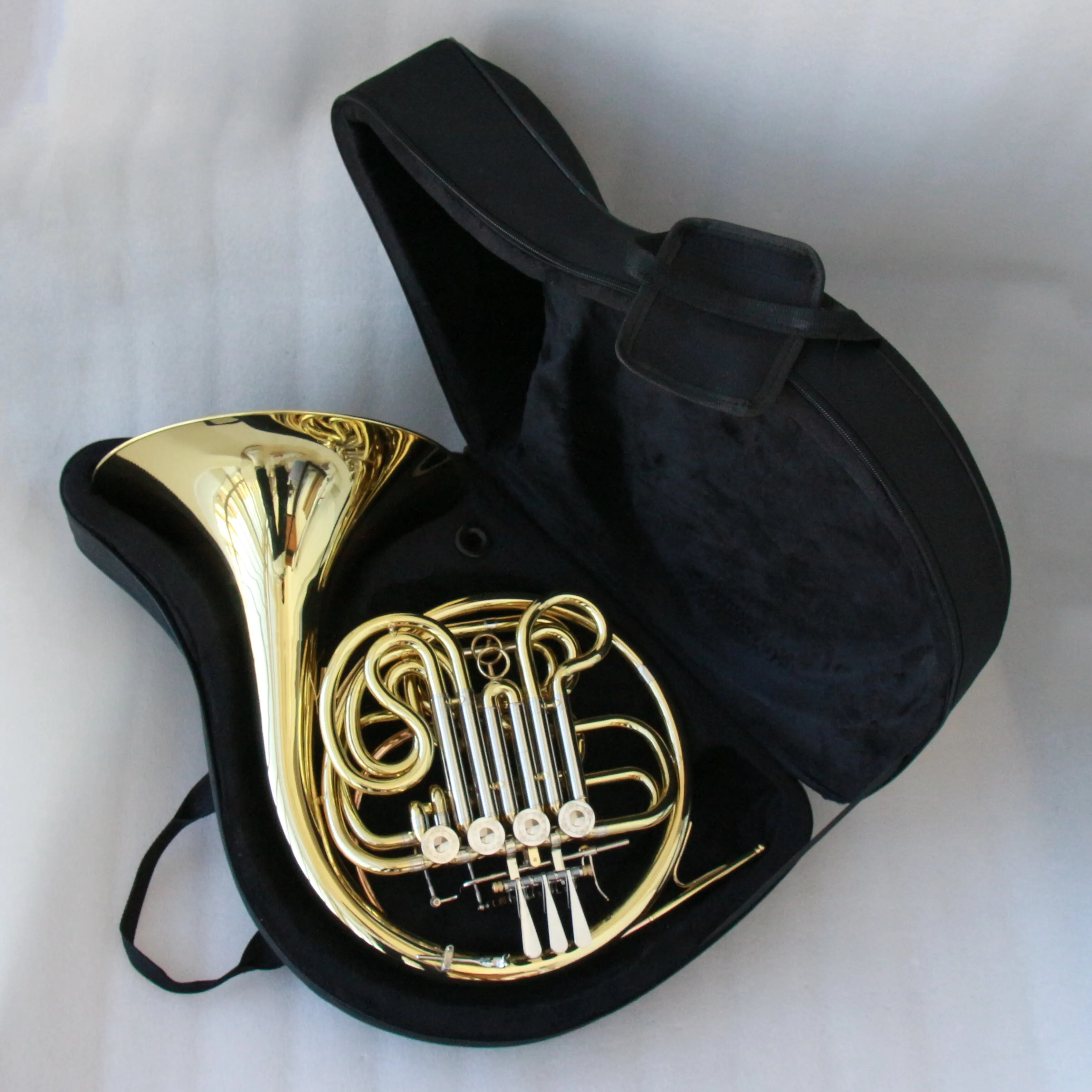 Good Quality Double French Horn Chinese Supplier French Horn Instrument Gold Lacquer French Horn