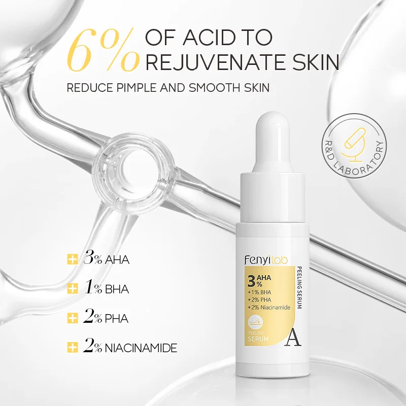 Hot Sale Perfect Skin Serum FENYI lab +3% AHA Peeling Face Serum Shrink Pores Reduce Pimples Acne Marks Face care 17ml