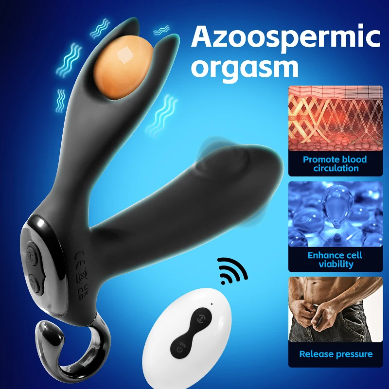 New Double Flap Vibration Prostata Stimulator Silicone Male Prostate Massage Vibrator Anal Vibrator Butt Plug Buckle Ring Toy