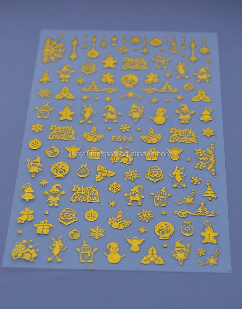 Рождественская 3D наклейка для ногтей BIN Nail Art серии