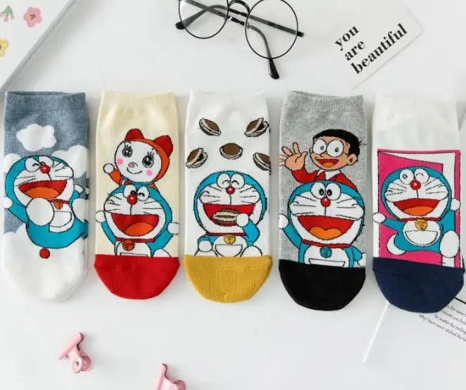 Funny Calcetines Meias Character Cute Cartoon Low Cut Ankle Socks Women Anime Cotton Kawaii Novelty Boat Fashion Socks