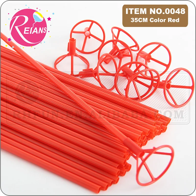 35cm Latex Balloon holder Stick Red PVC Rods foil Balloons Holder Sticks with Cup Party Supplies Party Decoration Accessories