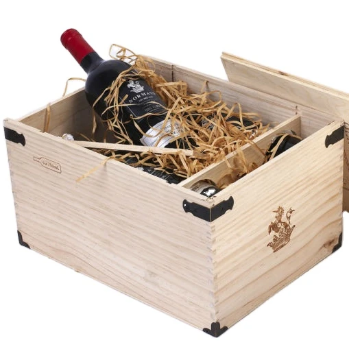 Большие деревянные коробки для доставки вина/casees