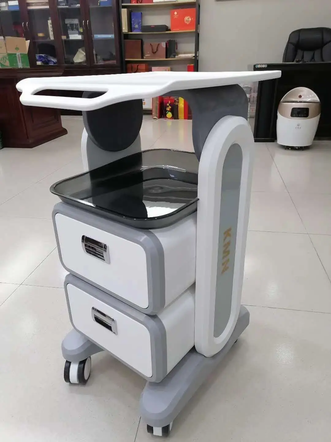 Mobile Tool Cart With Wheels 2 Drawers Trolley Multifunction Roller Tool Cabinet For 3d Scanner Machine