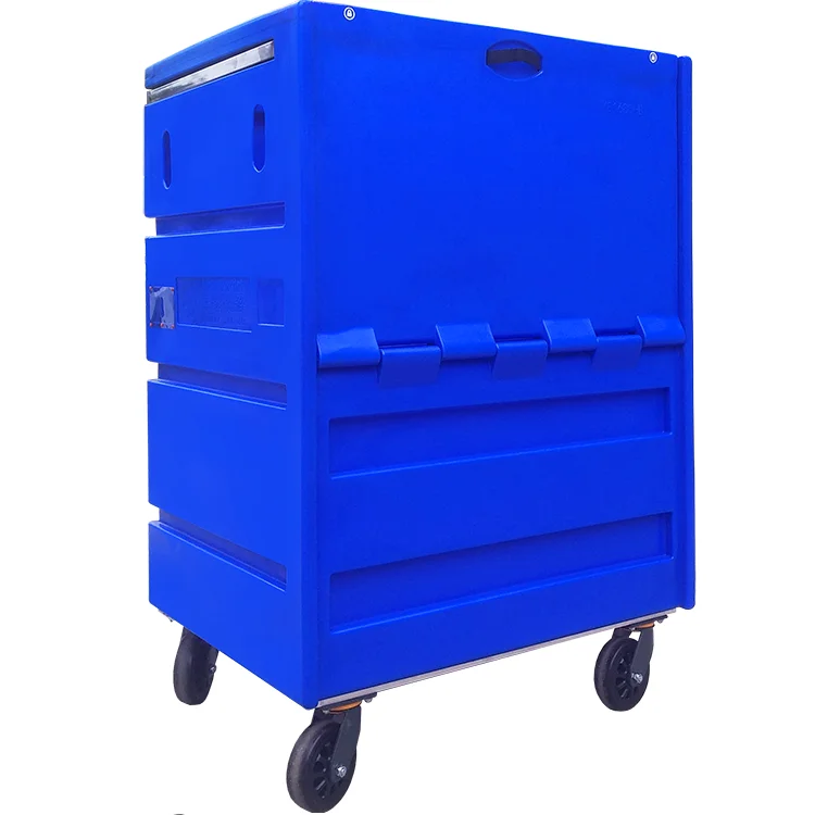 760L Heavy Duty Plastic Commerical Hospital Hotel Laundry Garment Cage Trolley