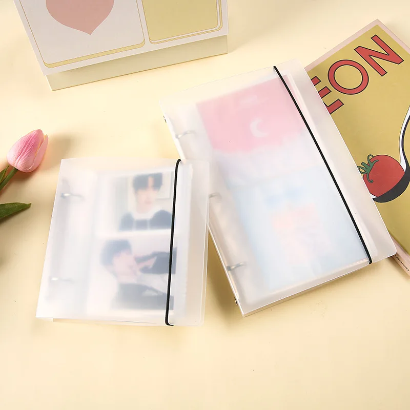 Well-Selling 3 Ring Binder with 25 Clear Plastic Inner Pages 10 X 10cm Pockets Inch Closure for Kpop Albums Mini Photocards