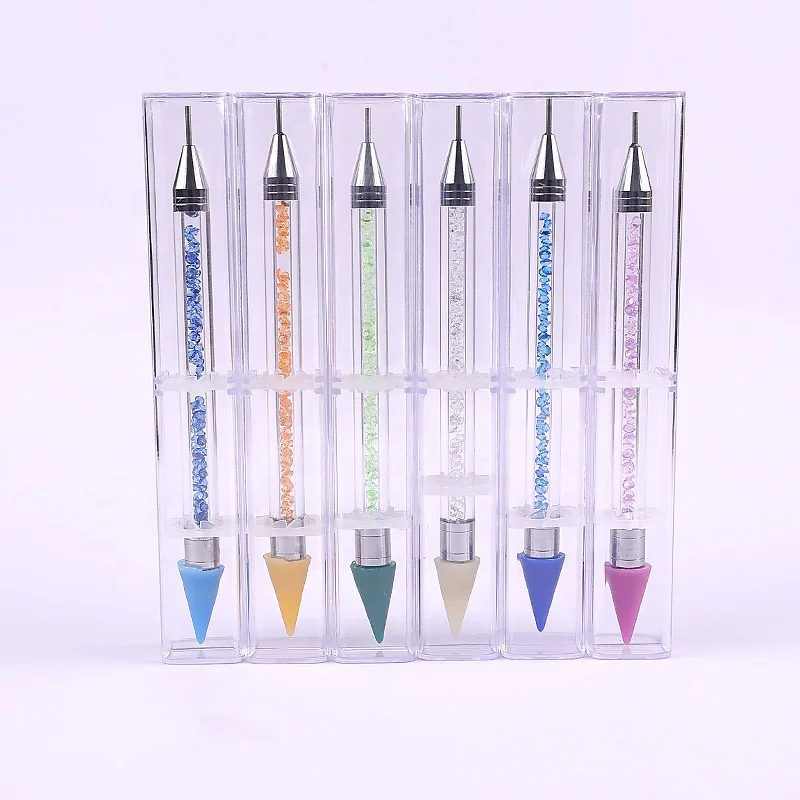 Wholesale Dual Head Acrylic Nail Art Dotting Pen Rhinestones Gem Accessories Beads Nail Picker Pencil Manicure Tools