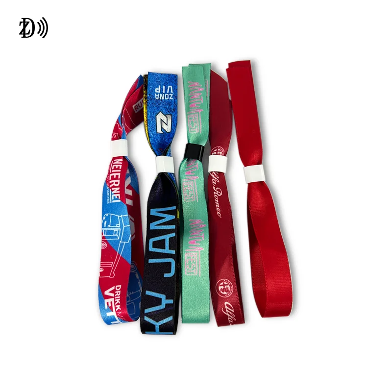 Eco-Friendly Adjustable 13.56MHz NFC Bracelets Qrcode Printable RFID Wristband Bracelet Festival Wristband