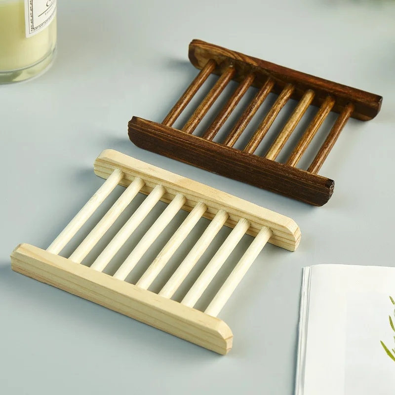 Eco-friendly Soap Box With Customized Logo Bathroom Shelf Bamboo Drain Soap Holder Wooden Reusable Soap Holder At Home Hotel