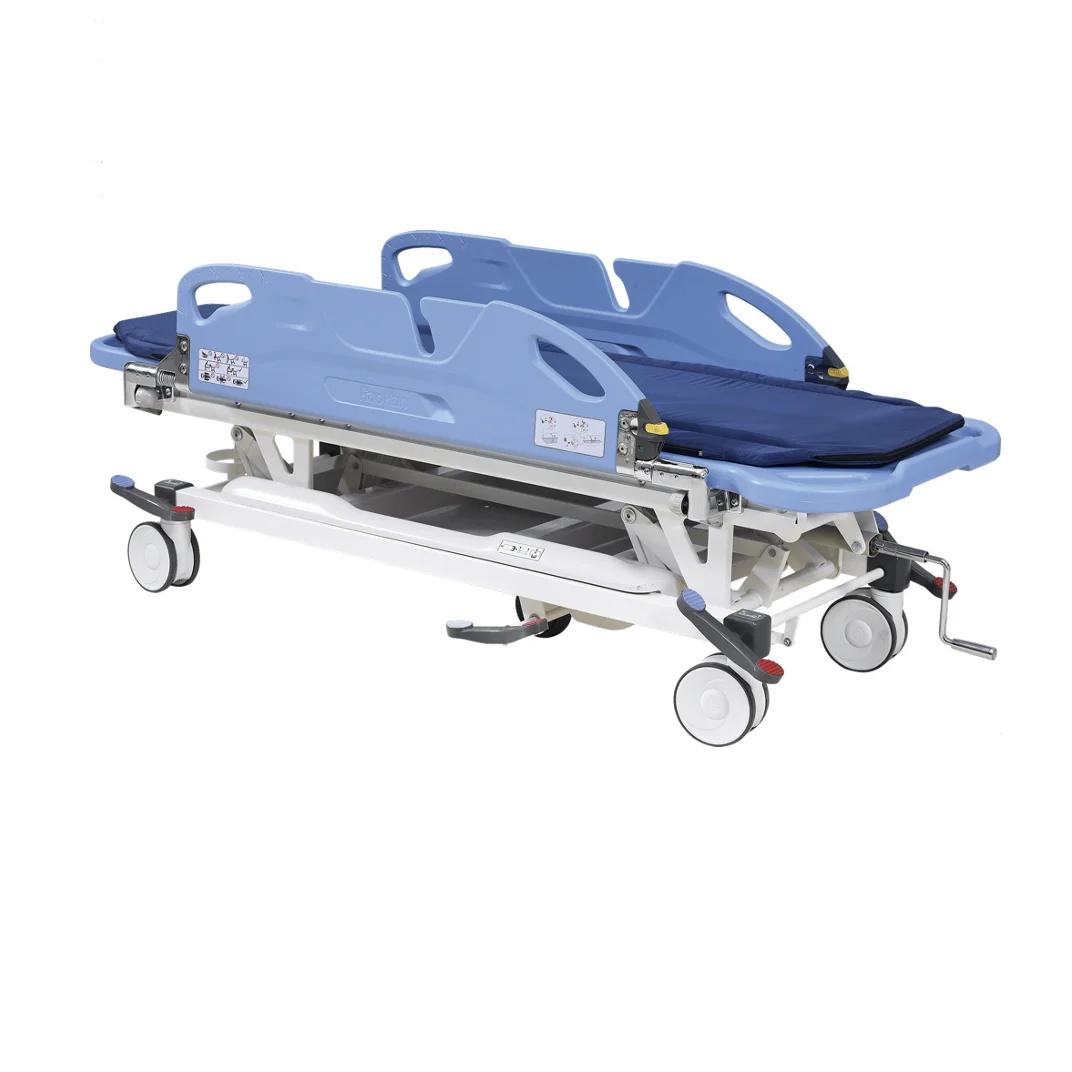 HH/QJC-195-B Manual Medical Emergency Stretcher ABS Plastic Hospital Bed Trolley for Patient Transport