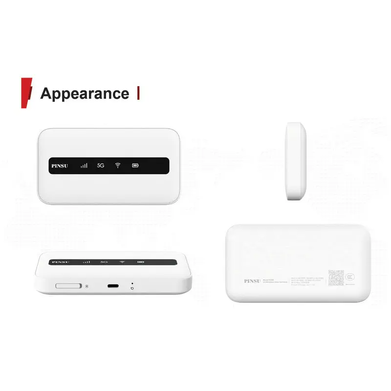 PINSU R100 5G точка доступа Wi-Fi 6 3600 мАч батарея портативный маршрутизатор Qual-comm SDX55 Sub-6