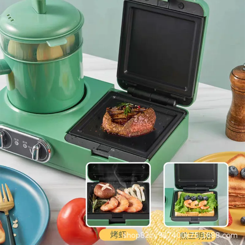 
Multifunction Breakfast Maker 3 in 1 Toaster Coffee Frying Pan 