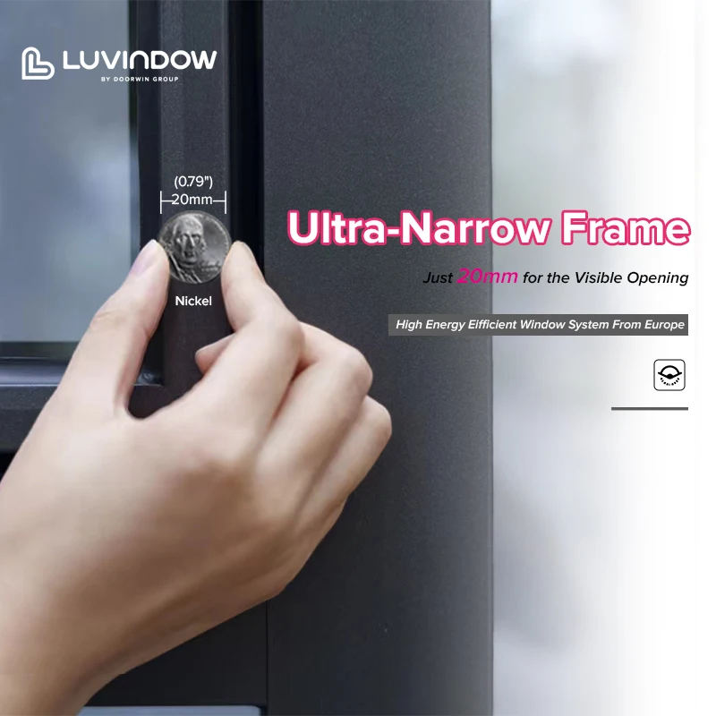 Minimalism Narrow Frame Ultimate Casement Windows Energy Efficient Laminated Glass Slimline Aluminum Windows