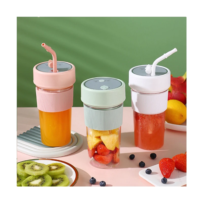 Portable Electric Juice Cup Multifunctional Mini Personal Juicer Straw Hot Sale USB Fruit Blender Plastic Stainless Steel IMD K5