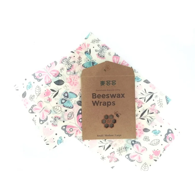 Sandwich Lunch Pack Amazon hot Selling Biodegradable Natural Organic Cotton Fabric Beeswax reusable Food Wraps