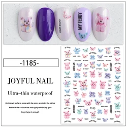 New Product Korean Nail Stickers Designer Nail Decoration Stickers Cartoon Bear Nail Stickers Decals