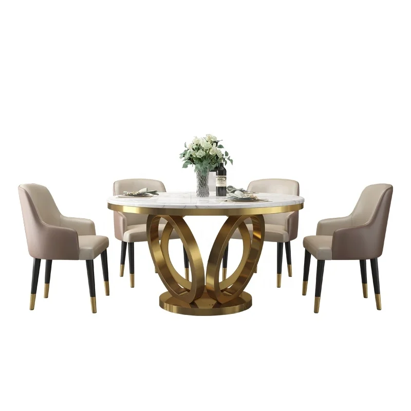 China Manufacturer Round Dining Table Luxury Round Dining Table Dining Table Set Modern Marble DTY001