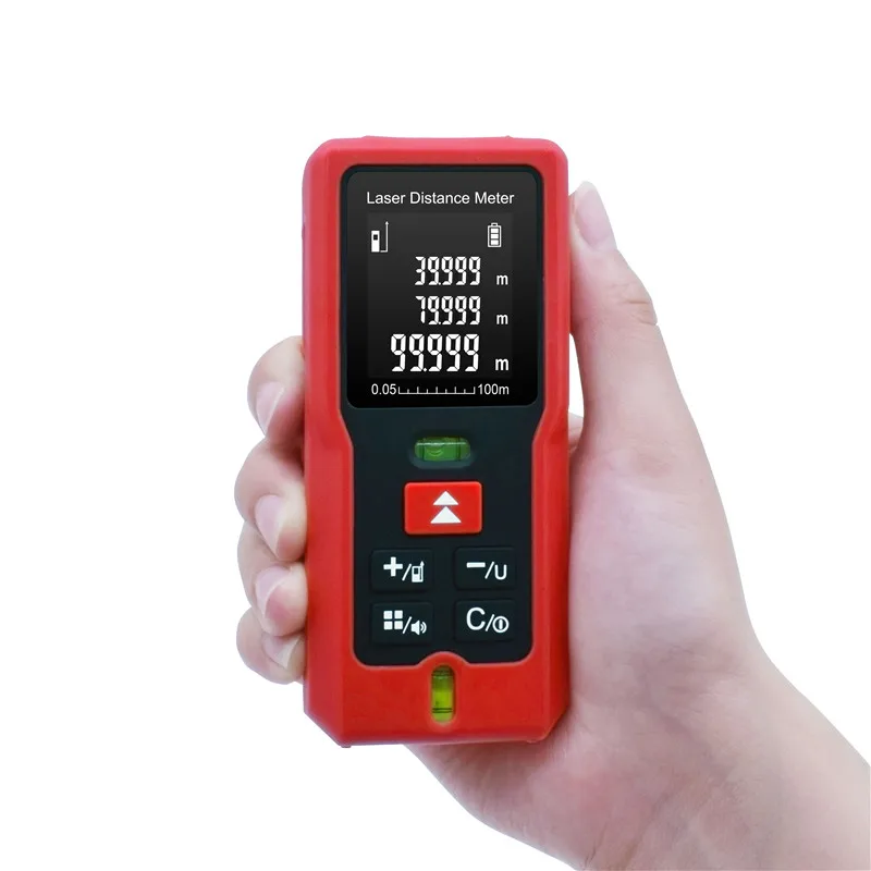 Hand Laser Distance Meter Floor Area Measuring Infrared Electronic Device 100 M