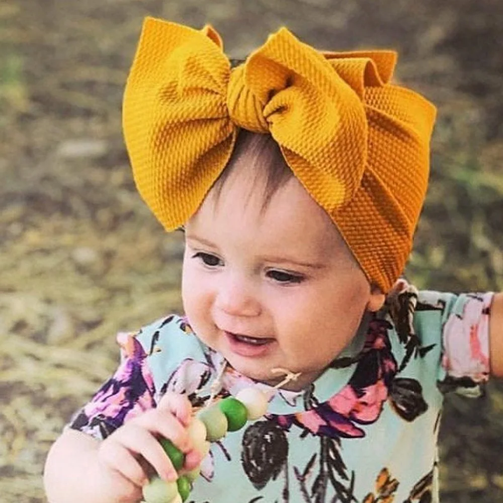 Big Bows Newborn Baby Girl Headbands Wide Turban Kids Headwear Baby Hair Accessories