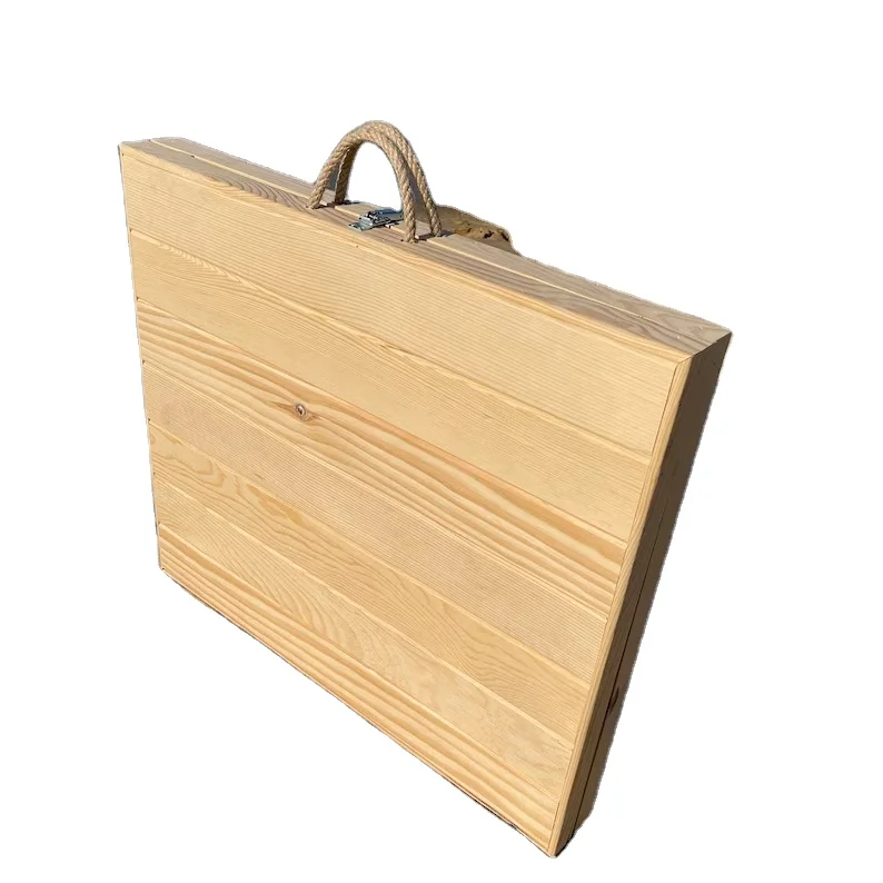 Wood table boho table, wooden  low foldable low  boho picnic large garden table