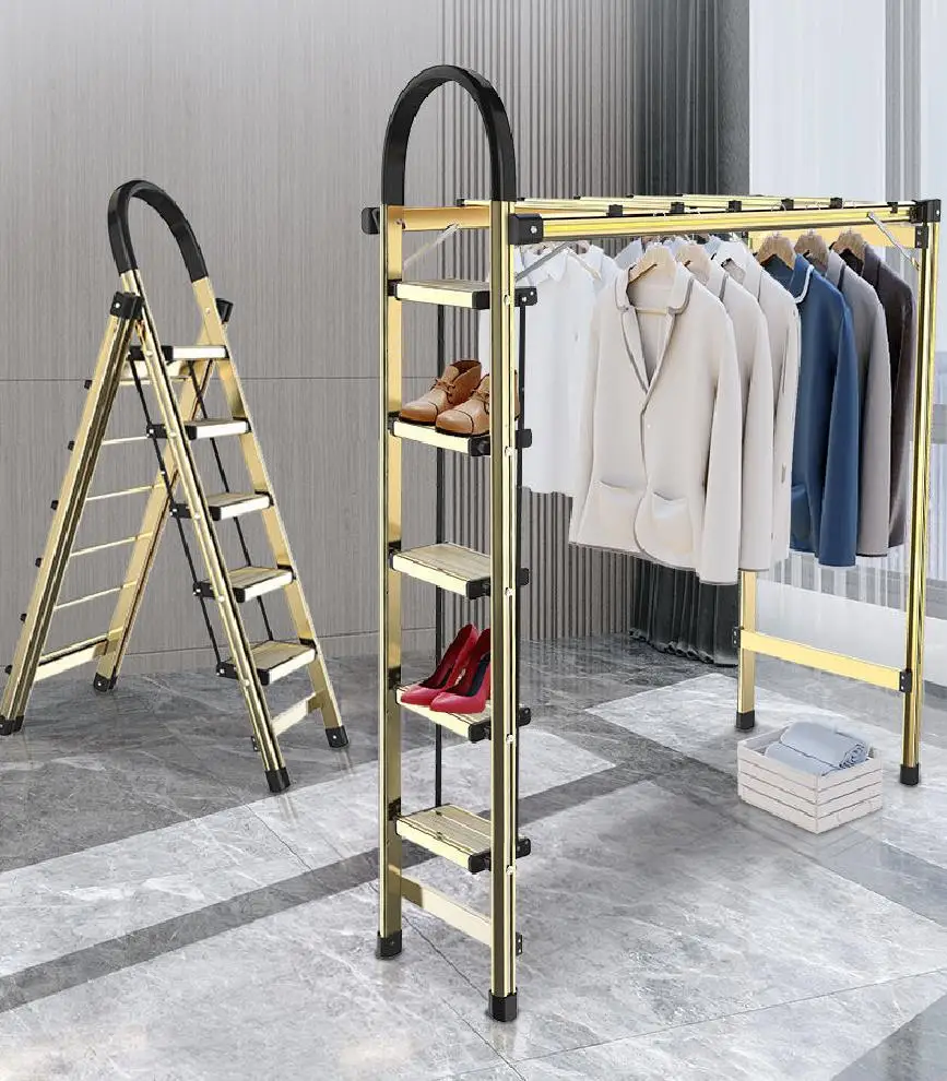Handrail Household strong Ladder homeuse Folding Aluminum multifunctional transformal hang up to dry step daily use ladder