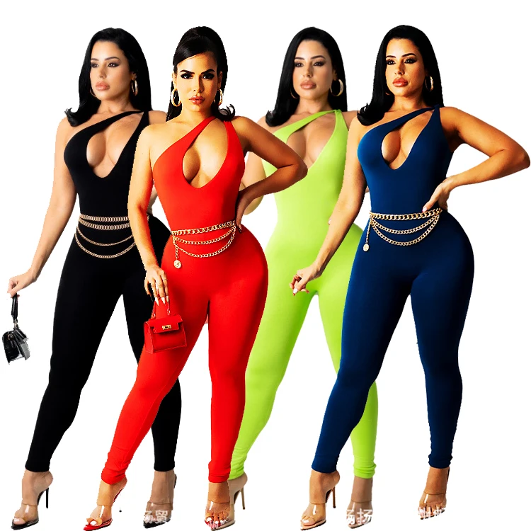 Women clothes 2021 trending sexy backless short sleeve hollow out jumpsuit fall fashion clothing D11214