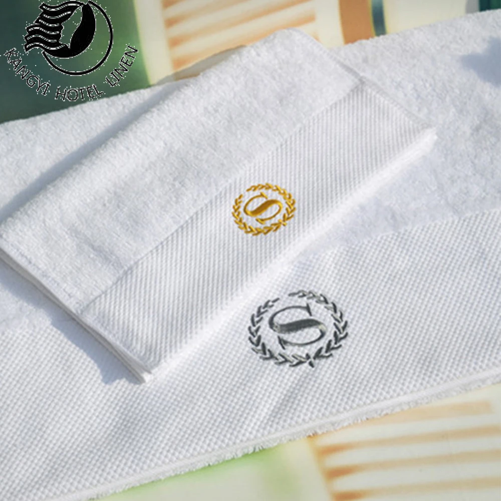 Customized Embroidered Bath Towel Logo Terry Luxury Hotel Towel Hotel 5 Star