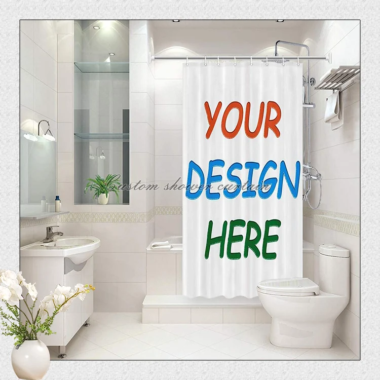Hot Sale Thick Large Bathroom Shower Curtains, Wholesale Eva Sunflower Design Shower Curtain/