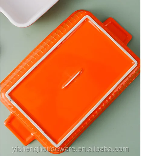 Custom Made Rectangle Porcelain Bakeware Cheap Price Baking Plate Baker Dish For Roast Cooking Hotel Home Kitchen