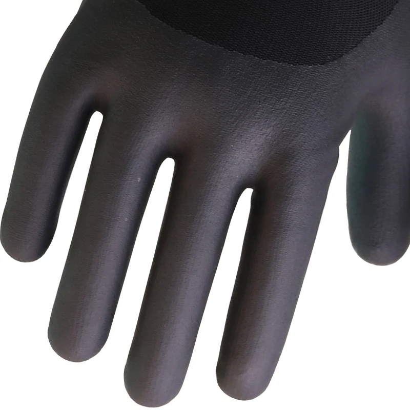Construction construction wholesale customized black nitrile coating 3/2 impregnated work gloves protective safety gloves