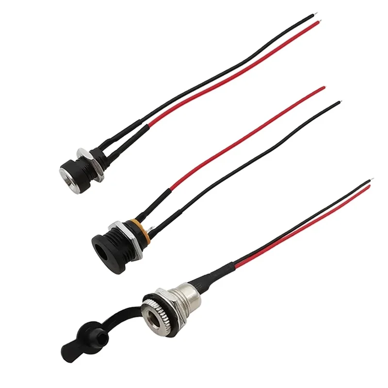 Коннектор для монтажа на панель с кабелем питания постоянного тока 20AWG 5,5x2,1 мм, DC099/DC022/DC022B, 10/15/20 см