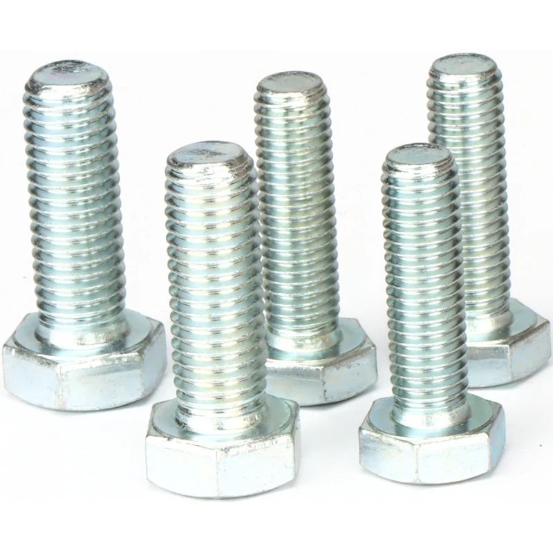 Hebei manufacturer Grade4.8/6.8/8.8/10.9/12.9 din933 din931 din934 black and zinc plated hex bolts and nuts