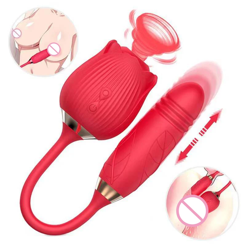 Hot Sale New Rose Flower Shape Sex Products Shop Licking Sucking Rose Vibrator Sex Toys Female Rose Vibrator
