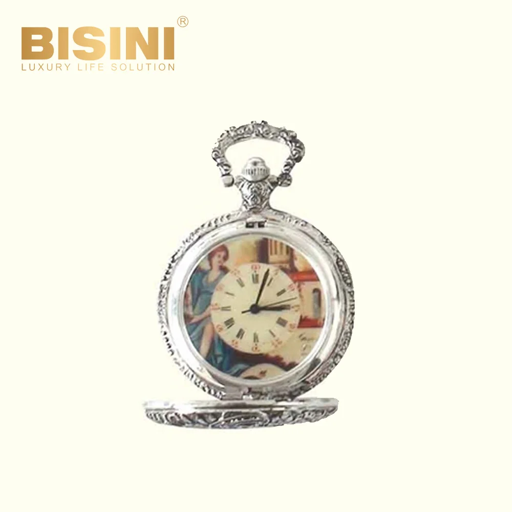 Hollow out Pure copper mechanical Silver plated Vintage pocket watch with a chain retro baubles handy watch with a lid