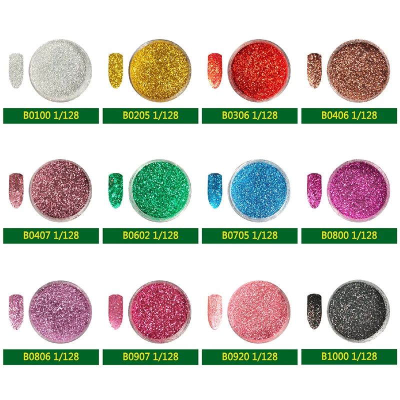 12 Color Set Nail Art  Metallic Glitter Powder Kit 10G Each Piece Hexagon Glitter For DIY Craft Products Painting