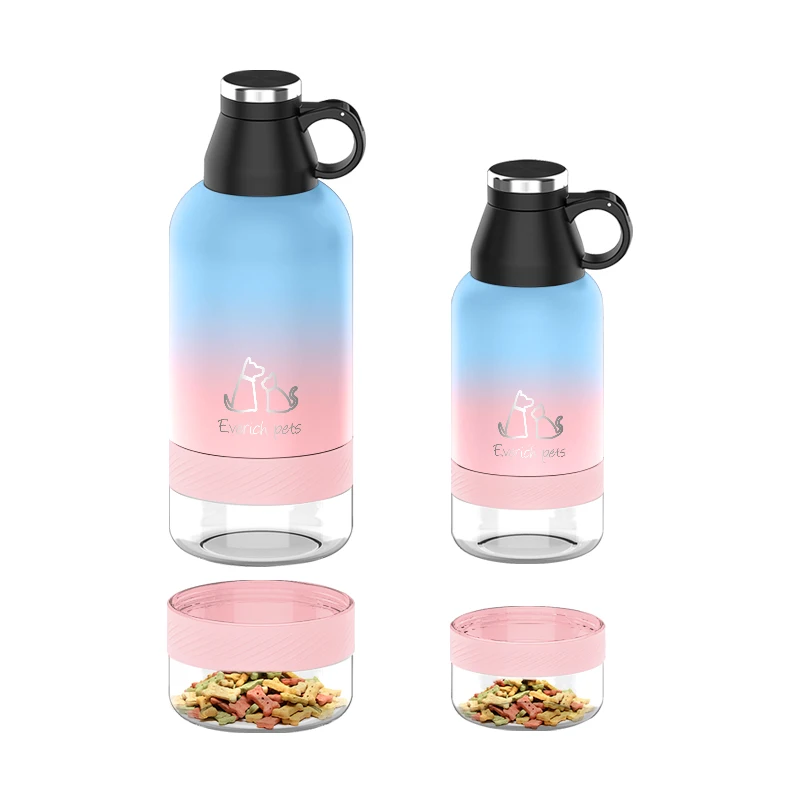 Wholesale 304 Stainless Steel Pet Water Bottle Double Wall Detachable SK Bowls Insulated Dog Drinking Bottles