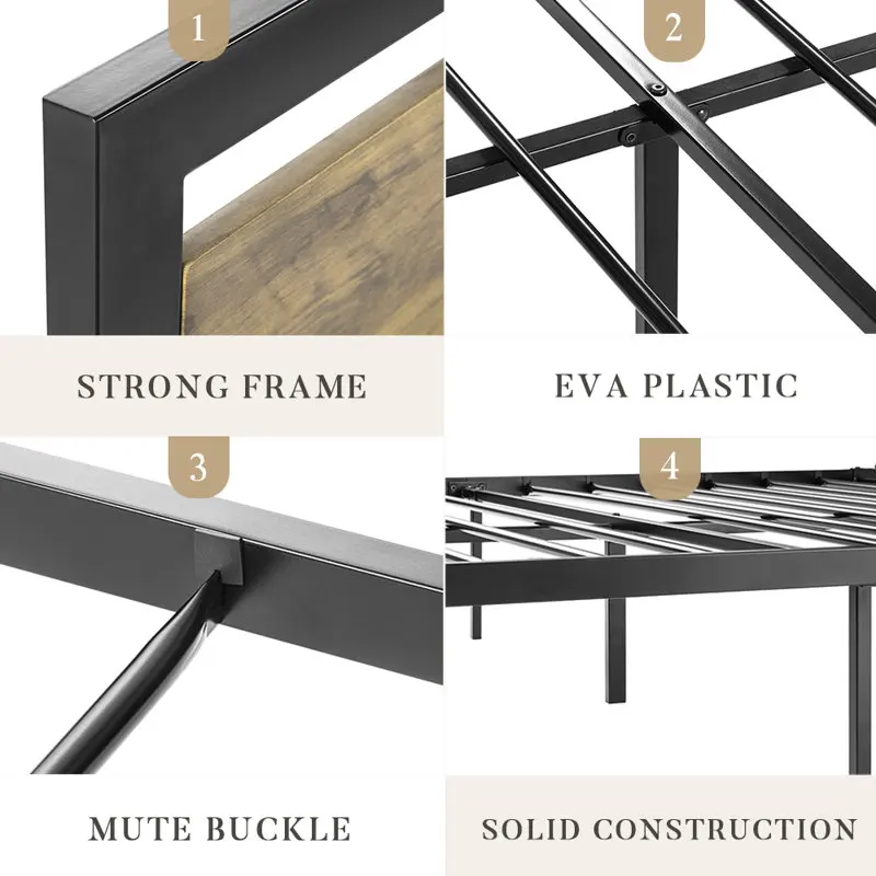 Kainice в античном стиле металлическое основание на платформе деревянное изголовье кованое железо Двухместный каркас кровати
