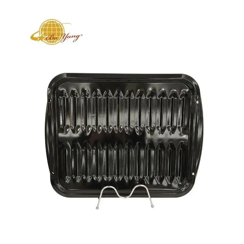 Boyang BBQ Griddle Plate Cast Iron Pans Black Cover Customized Logo Outdoor Packing Stove Flat