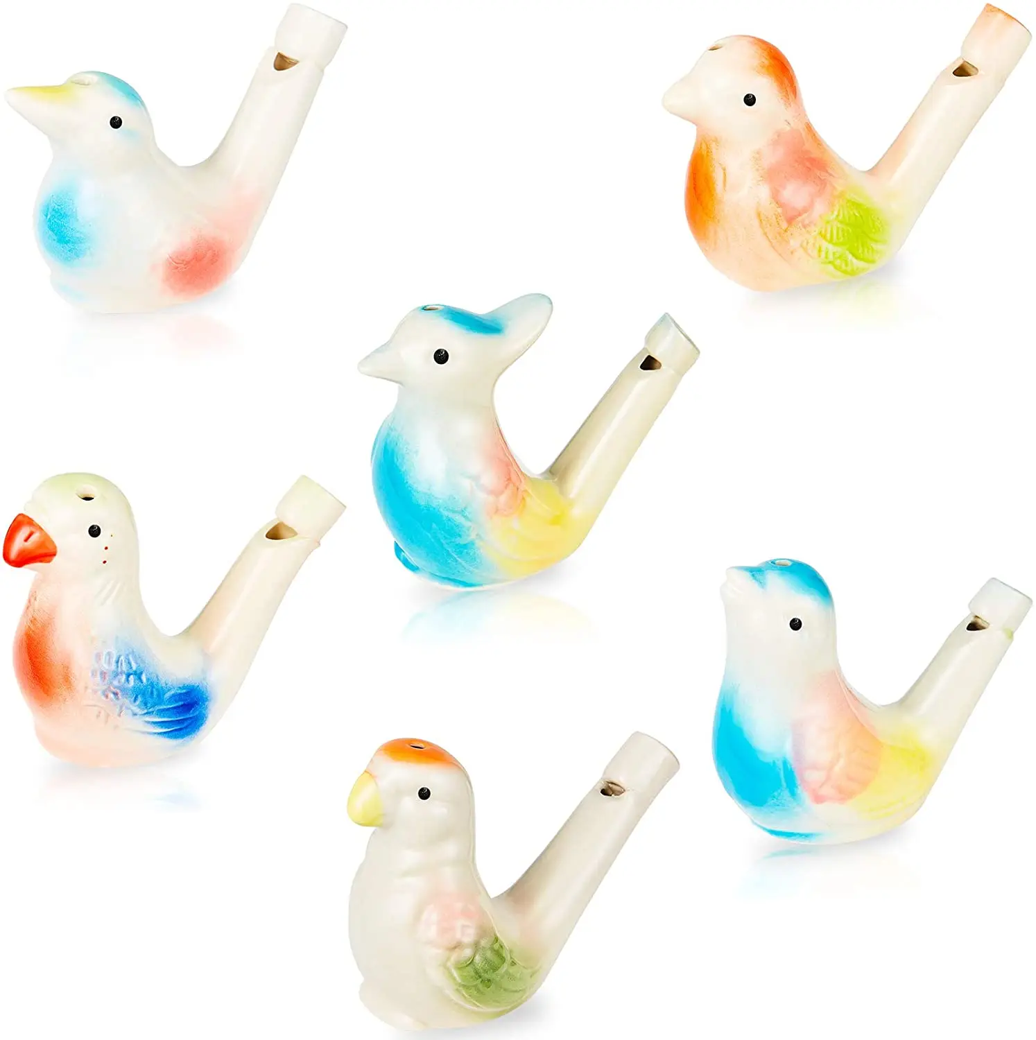 Bird Water Whistles Colorful Ceramic Bird Whistles Toys for Kids Birthday Gift, Easter Gift