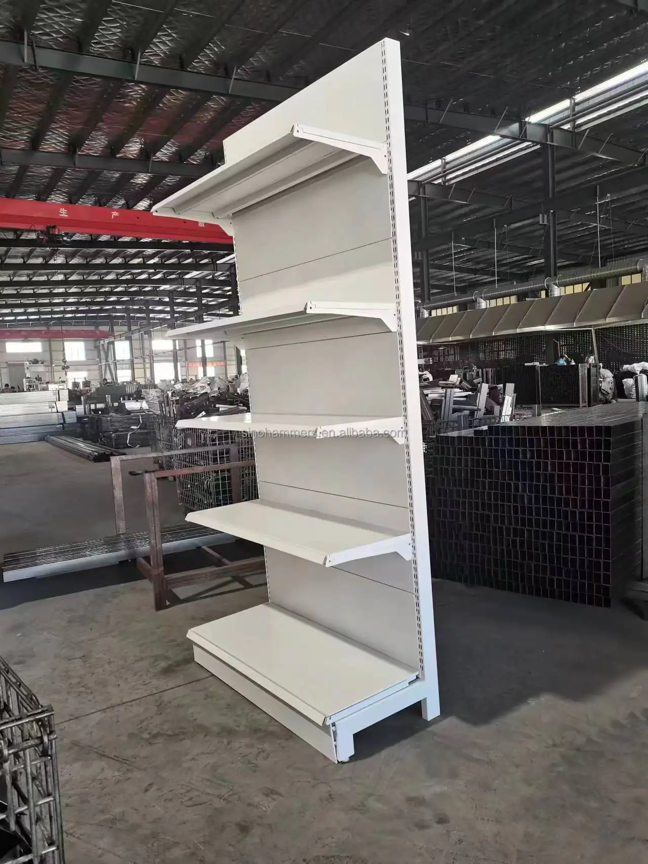 HMS supermarket round end shelf for double side rack