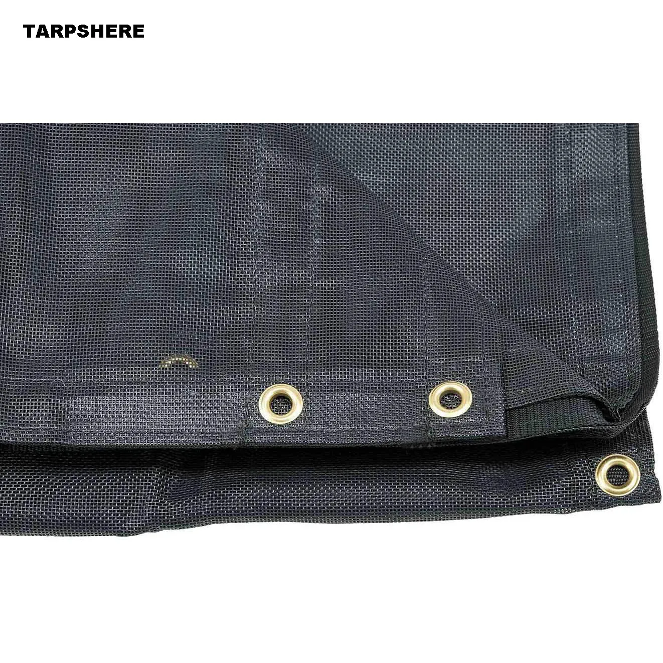 custom shade screen black heavy duty pvc vinyl coated polyester trailer dump truck mesh tarp for system